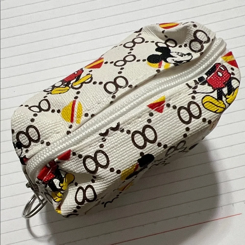 Mickey Mouse Patterned Pouch wallet change purse with key ring